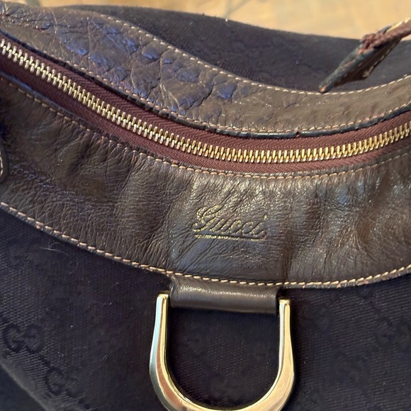 Vintage Gucci Abby D ring black with brown leather trim shoulder Women's Bag - Picture 13 of 16